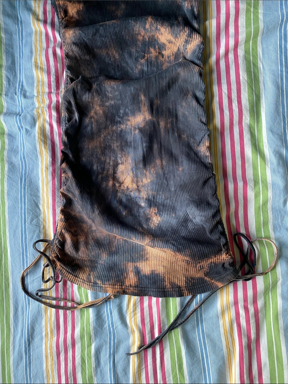 SHEIN Black and Tan Tie-Dye Ribbed Midi Dress - Picture 6 of 6